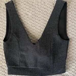 Silver crop top with bow